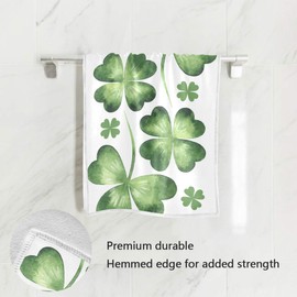 Wamika St Patricks Day Shamrock Hand Towels Chic Lucky Clover Face Towel Soft Thin Guest Towel Portable Kitchen Tea Towels Dish Washcloths Bath Decorations Housewarming Gifts 16 X 30 in