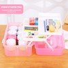 Zhousensen 13in Three-Layer Clear Art Storage Box Craft Organizer, Folding