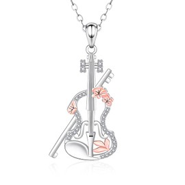 Violin Necklace for Violinst: 925 Sterling Silver Viola Cello Necklace