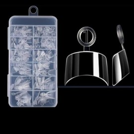 Ultra Soft Gel Tips Puntas De Uñas Extra Cortas 140 pzas Extra Corto Suave Unas de Gel (Francesa Extra Cortos, Transparente)