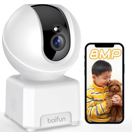 Boifun 2023 Newest 4K 8 Megapixel, 2.4G & 5G WiFi Compatible, Pet Camera, Full Day Recording, Surveillance Camera, Indoor, AI Intelligent Home Camera, Smart Phone and PC, Infrared Night, Indoor