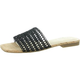 Jessica Simpson Women's Rilane Flat Sandal Slide, Black, 8.5