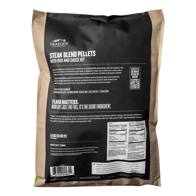 TRAEGER KIT Steak Blend Pellet 18LB PEL355