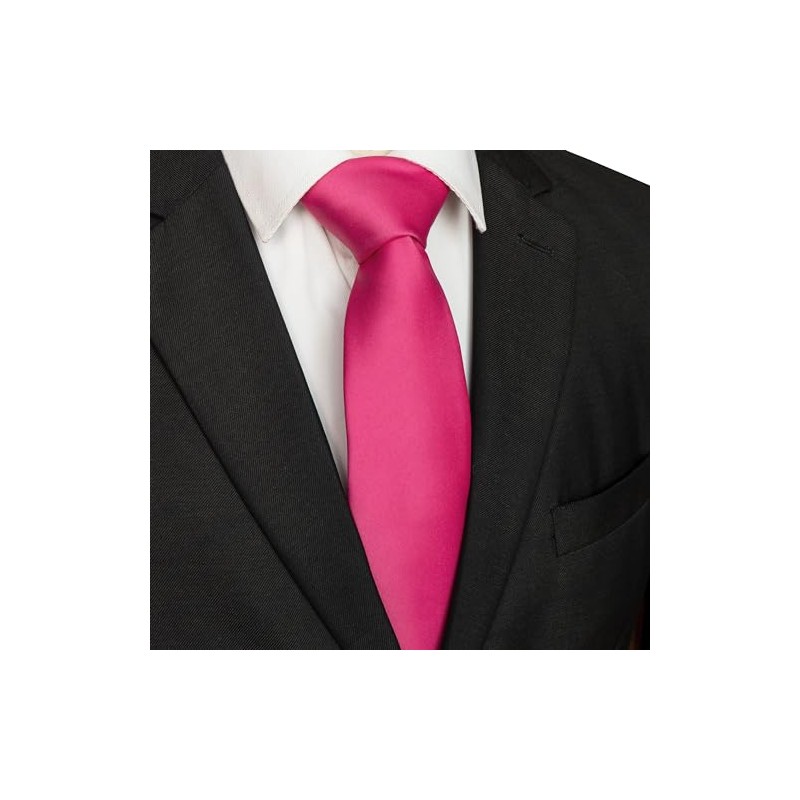 RBOCOTT Hot Pink Tie Polyester Necktie for Men(61)