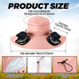 Suhine Solar Fan Hat with 2 Fans Extra Wide Brim Outdoor Women Men Solar Powered Fishing Sun Hats UPF 50+ UV Protection