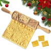 Christmas Rolling Pin, 3D Embossing Rolling Pin, Wooden Rolling Pin