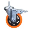 Heavy Duty Stem Caster Wheels M10-1.5X25mm Dual Locking No Noise