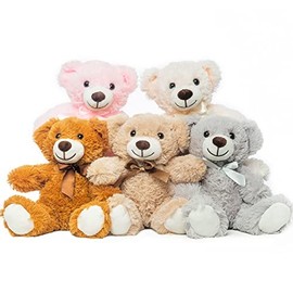 Teddy Bears Bulk 5 Packs Teddy Bear Stuffed Animal Plush Toys 5 Colors Gift for Kid Girlfriend,13.5 Inches Stuffed Bears for Christmas Valentine’s Day Birthday Wedding Party