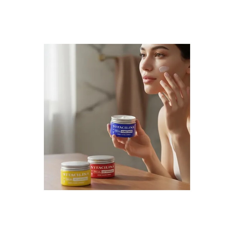 Vitacilina Facial, Humectante, Aclaradora, Antiarrugas Pack3