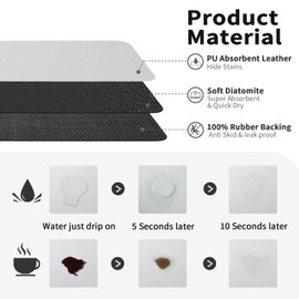 HotLive Coffee Mat - Coffee Bar Mat for Countertops | Coffee Bar Accessories Fit Under Coffee Maker Espresso Machine | Absorbent Hide Stain Rubber Backed Dish Drying Mat for Kitchen Counter