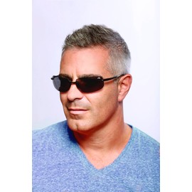 Aloha Eyewear "Oahu Sun Deluxe Wrap-Around Rimless Bifocal Sunglasses (Black w/Smoke +2.00)