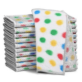 XANGNIER 10 Pcs Non Scratch Wire Dishcloth,2025 New Upgrade Steel Wool Cleaning Cloths for Wet and Dry,Multipurpose Wire Dishwashing Rag,Metal Mesh Miracle Cleaning Cloths for Kitchen,Dishes,Sink