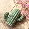 KiaoTime Ceramic Toothpick Holder Dispenser, Novelty Cute Cactus Design Toothpick