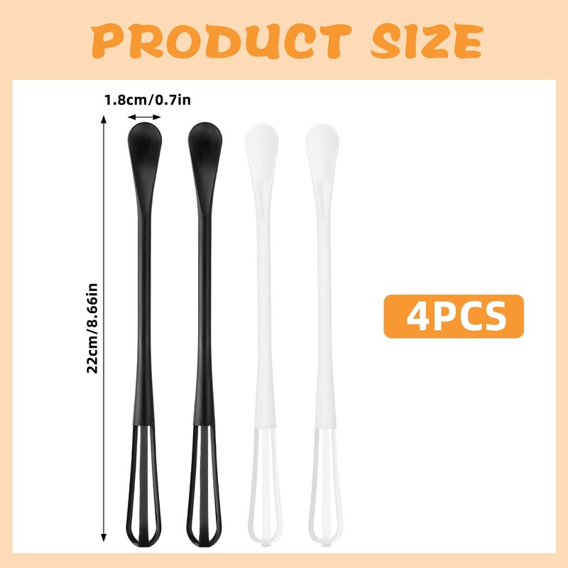 Jeffdad 4Pcs Multifunctional Mini Whisk, Egg Whisk Small Whisks for