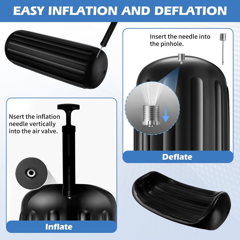 GYHPD Boat Fenders 4 Pack 10 x 28 Inch, Inflatable