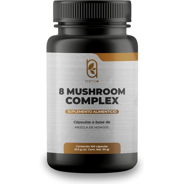 NAIMA 8 Mushroom Complex | 100 Cápsulas | Mezcla de