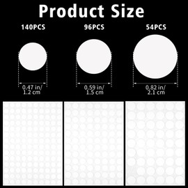 200 PCS White Self-Adhesive Screw Cover Stickers, 12mm 15mm 21mm Dot Stickers Self-Adhesive Waterproof Circle Sticker, Round Screw Hole Cover Caps for Furniture Cabinet
