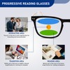 DEHOTRE 2 Pack Progressive Multifocal Reading Glasses Men No Line
