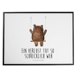Mr. & Mrs. Panda Desk Mat Bear Swing – Gift, Teddy, with Saying, Desk Pad, Bear Loss, Mourning Gift, Sad Comfort, Love Love, Office Item