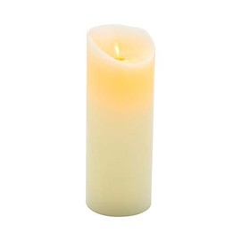 Restaurantware Fire Tek 3 x 8 Inch Flameless Pillar Candles 10 Programable LED Pillar Candles - Dancing Flame For Home Weddings And Parties Ivory Real Wax Battery Pillar Candles Remote Sold Separately