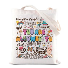 Motivational Quote Gift You Are Allowed To Tote Bag Mental Health Canvas Bag Self Confident Gift Be Stronger Gift (CA-YouAreAllowed Tote)