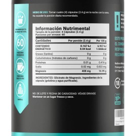 Glicinato De Magnesio 408mg De 240 Cápsulas. B Life Sabor Sin sabor