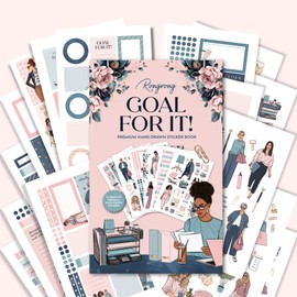Rongrong Goal for It Planner Sticker Book for Planners, Calendars and Journals – Aesthetic Premium Quality Stickers – Scrapbook Accessories – 24 Pages