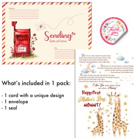 BlinkWishes First Mother's Day Card for New Mom, 5x7 Inches Greeting Card, Includes Envelope and Seal, Mothers Day Cards from Baby Boy/Girl, Thoughtful Pregnancy Milestone Memento