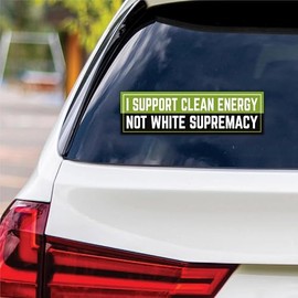 Clean Energy Vinyl Sticker, Resist Hate Decal, Anti-Trump, Anti-Elon Sticker, Resist Racism, Resist Fascism Car Bumper Sticker, 10" x 3"