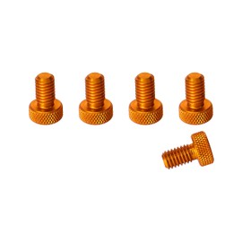 PrecisionGeek M4 x 10mm Flat Knurled Aluminium Thumb Screws (Set of 5) (orange)