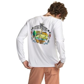 TSLA Men's Rashguard Swim Shirts, UPF 50+ Loose-Fit Long Sleeve Shirts, Cool Running Workout SPF/UV Sun Shirts, Hybrid Surf City, XX-Large