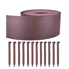 Garden Edging，60ft Landscape Edging 20 Stakes 5 Inch Tall (60FT, Brown)