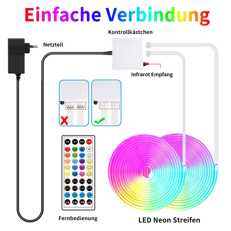 segrass Neon Led Rope Lights,132FT RGB LED Strip Lights, App