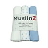 MuslinZ Baby Muslin Squares Burp Cloths 3 Pack 100% Pure