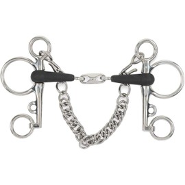 Shires Equikind Plus Pelham Peanut Link Bit 5 inch Silver Black