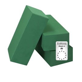 VonBueren 3 x wet floral foam | sponge for flowers | approx. 23 x 11 x 7.5 cm per flower foam | floral mass for crafts | floral moss | for artificial flowers and fresh flowers | made in the EU