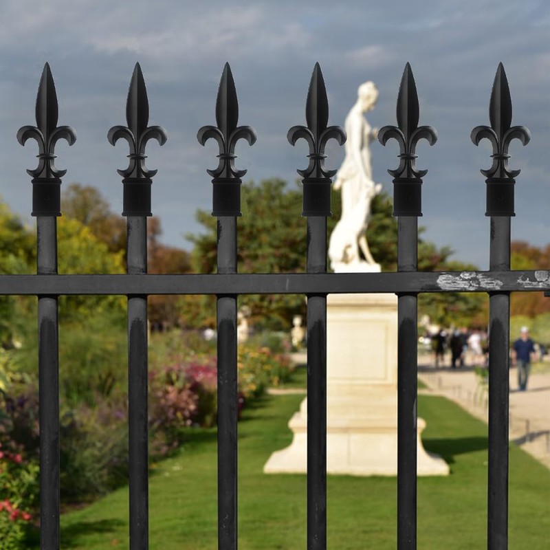 Fence Finials Fleur De Lis High-Impact Aluminium Alloy Black Finial
