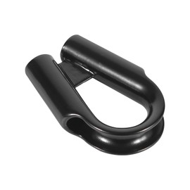 2 Pack Stainless Steel Wire Rope Tube Thimble Cable Thimbles with Gusset (Black, 3/8 inch)