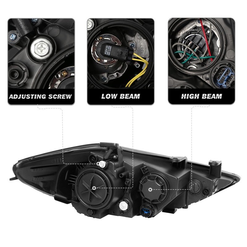 SOCKIR Halogen Headlight Assembly Fit for 2017 2018 Elantra No