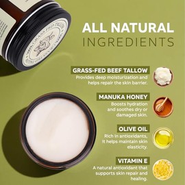 LOPIANY- Nutrición natural: elaborado con los mejores ingredientes naturales, nuestro sebo de res alimentado con pasto para la piel proporciona nutrie