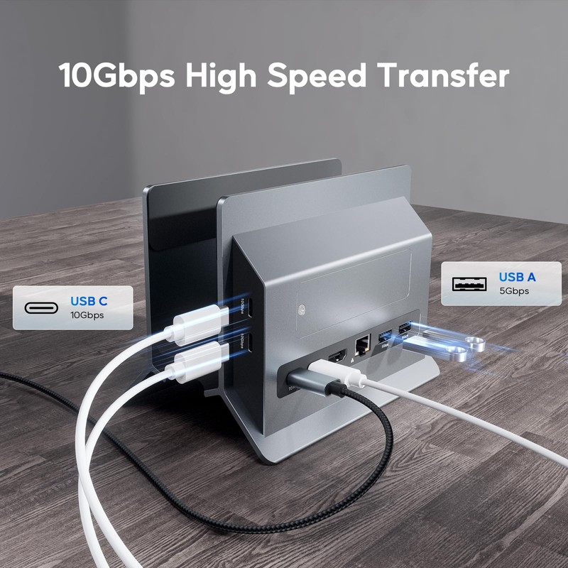 PULWTOP Vertical USB C Docking Station for MacBook Pro Air,