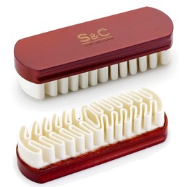 Crepe Suede Brush for Shoes, Furniture, Boots, Bags, Belts - Natural Suede Shoe Cleaner Made with Crepe Ribbon, Red Lotus Wood Handle - Nubuck Cleaner for Cleaning, Re-Fluffing & Lifting Nap