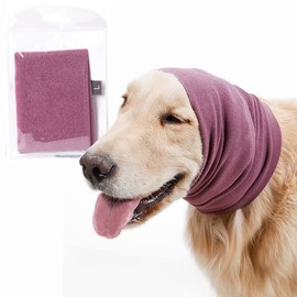 Dog Ear Cover for Anxiety Relief, Dog Calming Hood for Grooming and Bath Drying, Pet Cats and Dogs Ear Protector (Large)