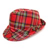 By Robelli Adult Red Tartan Trilby Fedora Hat