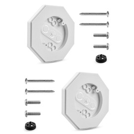 AUGREX 2 Pack 8161 Outdoor Vertical Siding Light Mounting Block Bracket Kit Fit for Outdoor Mounting Plate Smooth Flat Surface, with Built-in Electrical Box, Octagon White