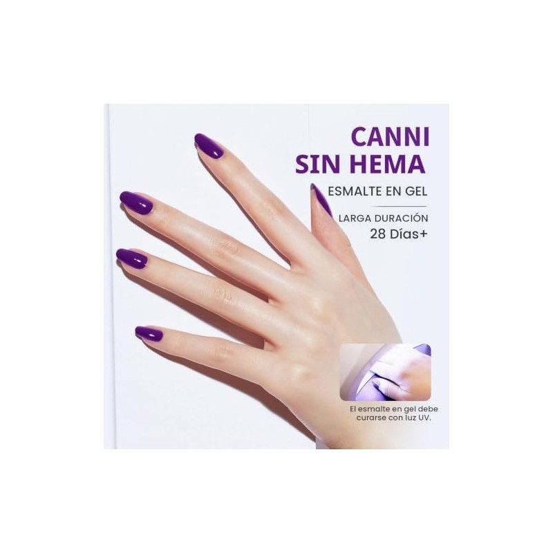 CANNI - Esmalte de uñas en gel morado oscuro, 1