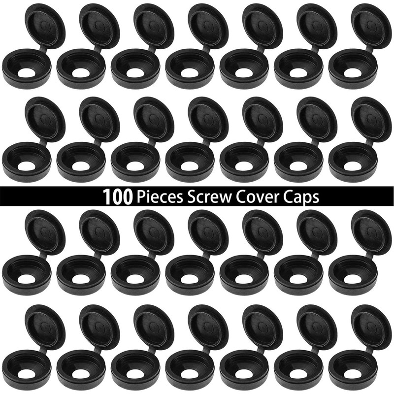 Hotop 100 Pieces Hinged Screw Cover Caps Plastic Shutter Screw