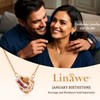 Linawe Ruby Red Rhinestone Necklace for Women, Hypoallergenic Stainless Steel