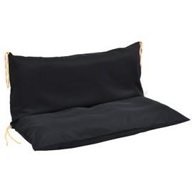 Three Seat Swing Replacement Cushions Only Cover, Anti-Slip Tie Rope Design Bench Cushions Cover for Outdoor Furniture, Zipper Easy to Change Porch Swing Cushions Cover (47"W x 40"D x 4"T, Black)