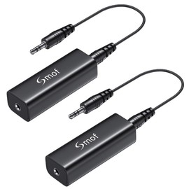 Smof Upgraded Floor Loop Noise Reducer Noise Filter for Car Audio/Home Stereos (Completely Eliminate Buzzing Noise) with 3.5mm Audio Cable, Black
